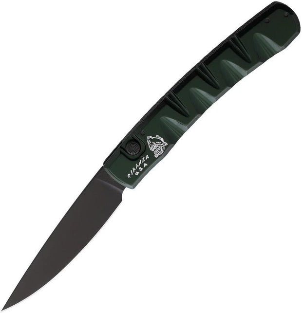 Piranha Knives Auto Pocket Button Lock Grn P-15GT by Piranha Knives