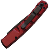 Piranha Knives Auto Virus Button Lock Red P-15RT - Automatic Opening Folding Knife With 3.25in 154CM Blade by Piranha Knives