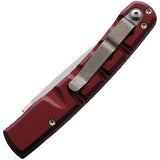 Piranha Knives Auto Pocket Button Lock - Automatic Opening Action With Red Anodized Aluminum Handle by Piranha Knives