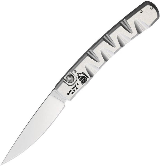 Piranha Knives Auto Virus Button Lock Slvr P-15S by Piranha Knives