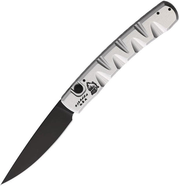 Piranha Knives Auto Virus Button Lock Slvr P-15ST by Piranha Knives