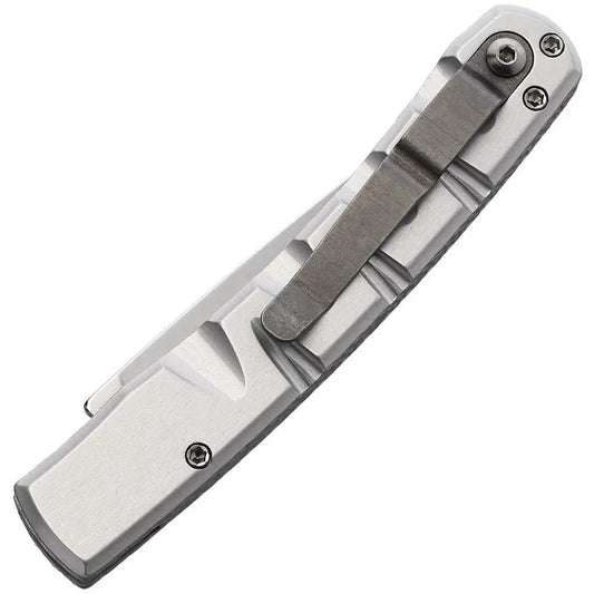 Piranha Knives Auto Virus Button Lock Silver P15S Automatic Opening Knife With CPM S30V Blade by Piranha Knives