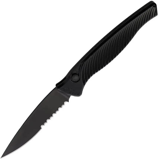 Piranha Knives Auto DNA Button Lock Black P-16BKTS by Piranha Knives