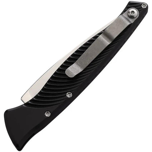 Piranha Knives Auto DNA Button Lock Folding Knife - Automatic Opening With CPM S30V Blade And Black Aluminum Handle by Piranha Knives