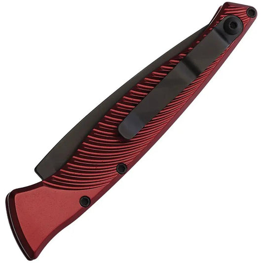 Piranha Knives Auto DNA Button Lock Red P-16RT - Automatic Opening EDC Knife With S30V Blade by Piranha Knives