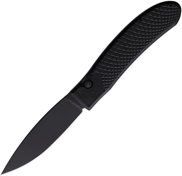 Piranha Knives Auto Toxin Button Lock Black P-18BKT by Piranha Knives