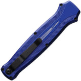 Piranha Knives Auto Rated-R OTF Blue P-19BT - Automatic Opening, 3.5in Black 154CM Clip Point Blade by Piranha Knives