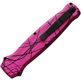 Piranha Knives Auto Rated-R OTF Pink P-19PKT - Automatic Opening Knife With Pink Camouflage Aluminum Handle by Piranha Knives