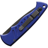 Piranha Knives Auto Pocket Tactical Button P-1BT - Auto Opening, 3.25 Inch 154CM Blade, Blue Anodized Aluminum Handle by Piranha Knives