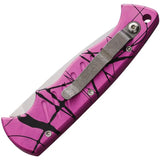 Piranha Knives Auto Pocket Button Lock Pink P-1PK - Automatic Opening Knife With Pink Camo Handle And 154CM Blade by Piranha Knives