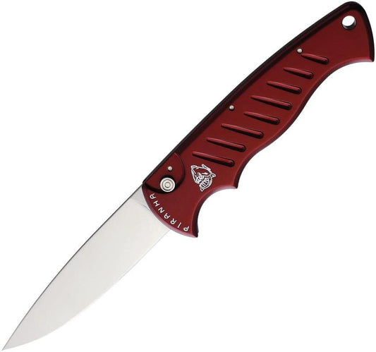 Piranha Knives Auto Pocket Button Lock Red P-1R by Piranha Knives