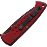 Piranha Knives Auto Pocket Button Lock Red P-1RT - Automatic Opening Knife With 3.25 Inch Black Oxide 154CM Blade by Piranha Knives