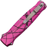 Piranha Knives Auto Rated X OTF Pink Camouflage Aluminum Handle Mirror Finish 154CM Dagger Blade - Automatic Opening by Piranha Knives