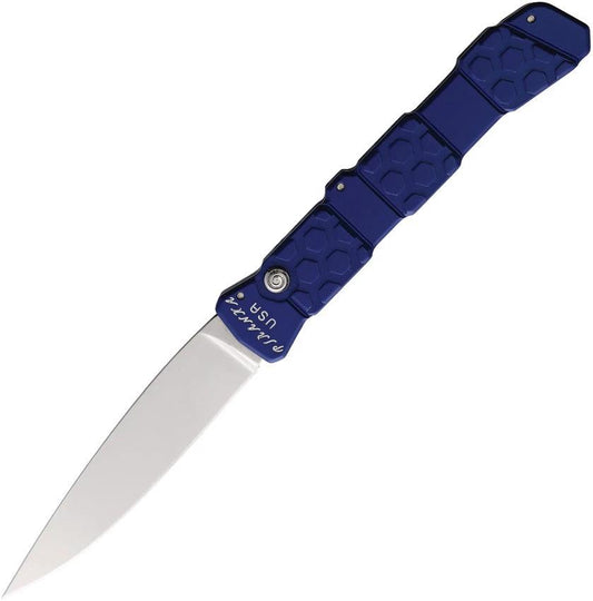 Piranha Knives Auto 21 Button Lock Blue P-21B by Piranha Knives