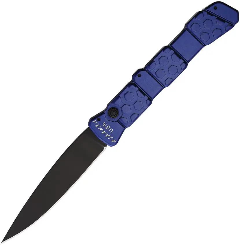 Piranha Knives Auto 21 Button Lock Blue P-21BT by Piranha Knives