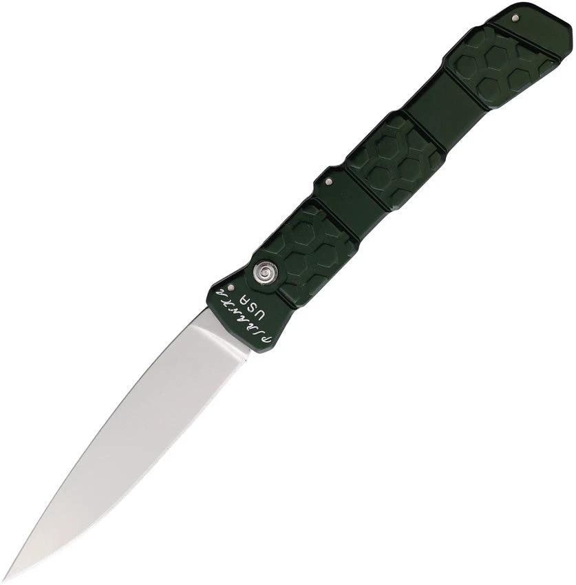 Piranha Knives Auto 21 Button Lock Green P-21G by Piranha Knives