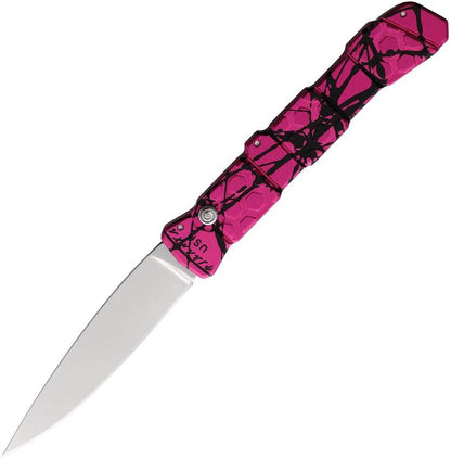 Piranha Knives Auto 21 Button Lock Pink P-21PK by Piranha Knives