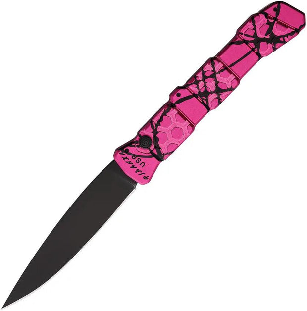 Piranha Knives Auto 21 Button Lock Pink P-21PKT by Piranha Knives