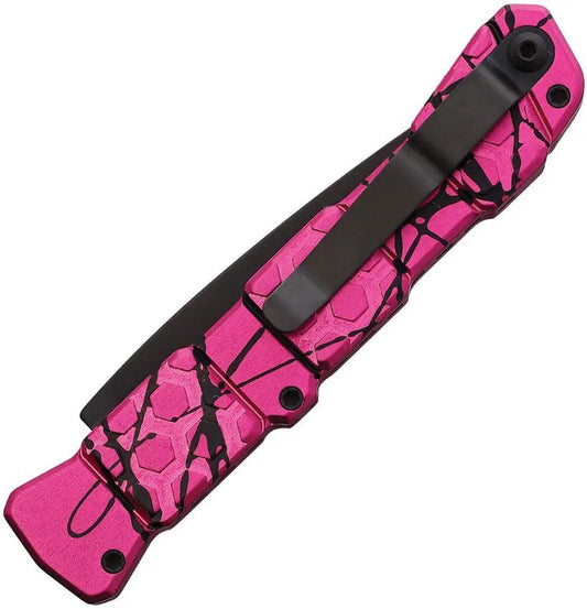 Piranha Knives Auto 21 Button Lock Pink P-21PKT by Piranha Knives