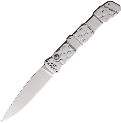 Piranha Knives Auto 21 Button Lock Silver P-21S by Piranha Knives