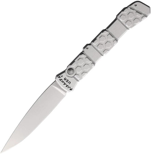 Piranha Knives Auto 21 Button Lock Silver P-21S by Piranha Knives