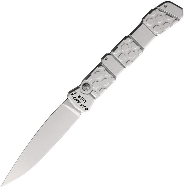 Piranha Knives Auto 21 Button Lock Silver P-21S by Piranha Knives