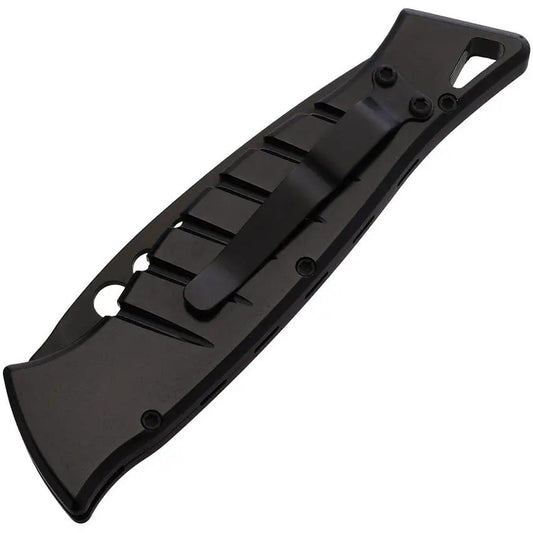Piranha Knives Auto Button Lock Knife Black P-3BKT - 154CM Blade With Aluminum Handle by Piranha Knives