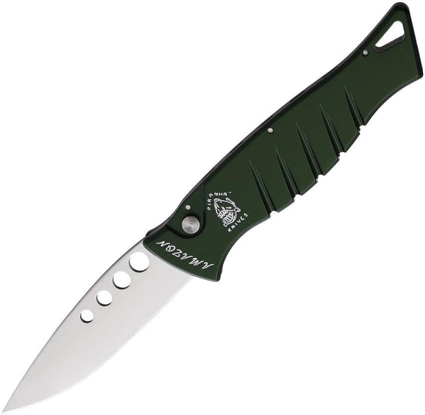 Piranha Knives Auto Amazon Button Lock Grn P-3G by Piranha Knives