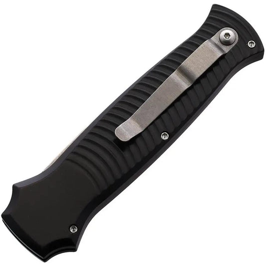 Piranha Knives Auto Bodyguard P-6BK - Automatic Opening, 3.25in CPM S30V Blade, Black Aluminum Handle by Piranha Knives