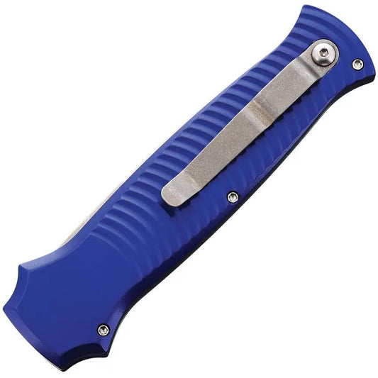 Piranha Knives Auto Bodyguard P-6B - CPM S30V Blade, Blue Sculpted Aluminum Handle, Pocket Clip by Piranha Knives
