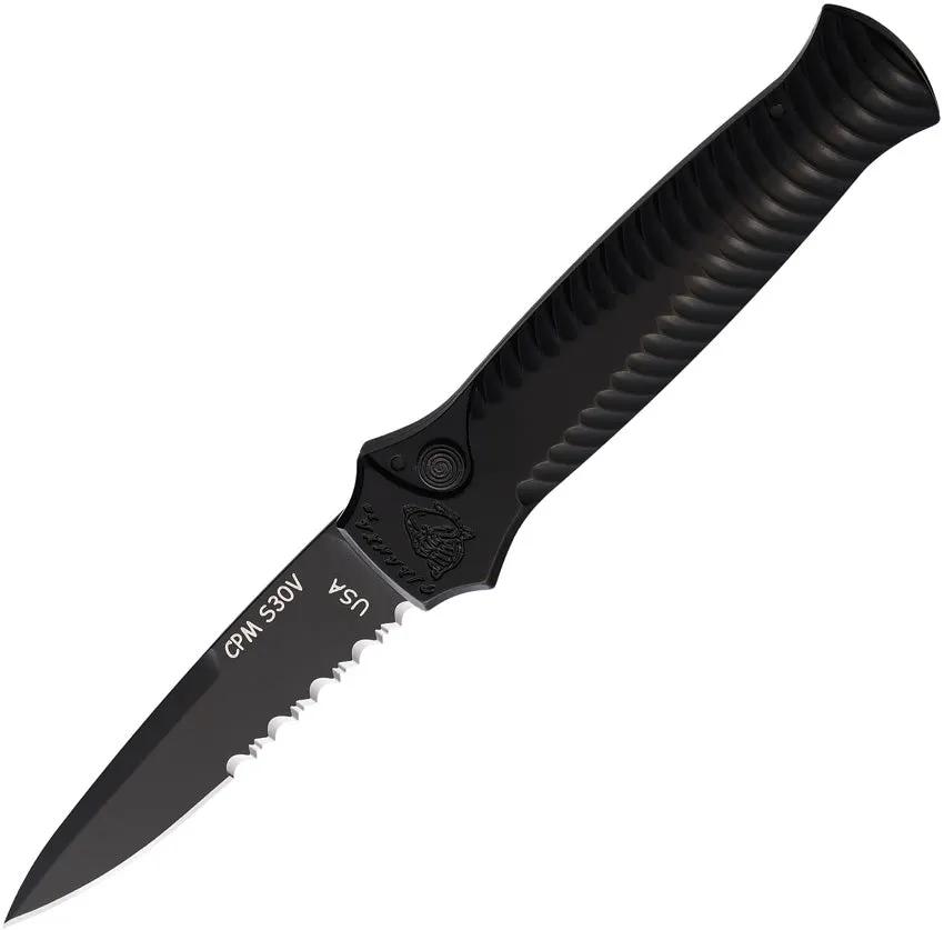 Piranha Knives Auto Miniguard Button Lock P-7BKTS by Piranha Knives