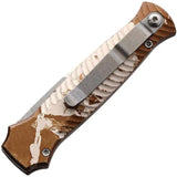 Piranha Knives Auto Miniguard Button Lock P-7C - Automatic Opening CPM S30V Blade With Tan Camo Aluminum Handle by Piranha Knives