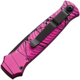 Piranha Knives Auto Miniguard Button Lock Knife - Automatic Opening EDC With S30V Blade And Pink Camo Aluminum Handle by Piranha Knives