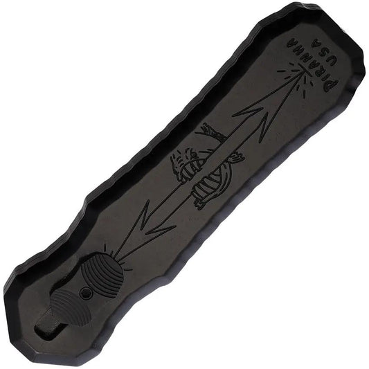 Piranha Knives Auto Excalibur Tactical OTF P-8BKT - Automatic Opening Dagger Blade Black Aluminum Handle by Piranha Knives