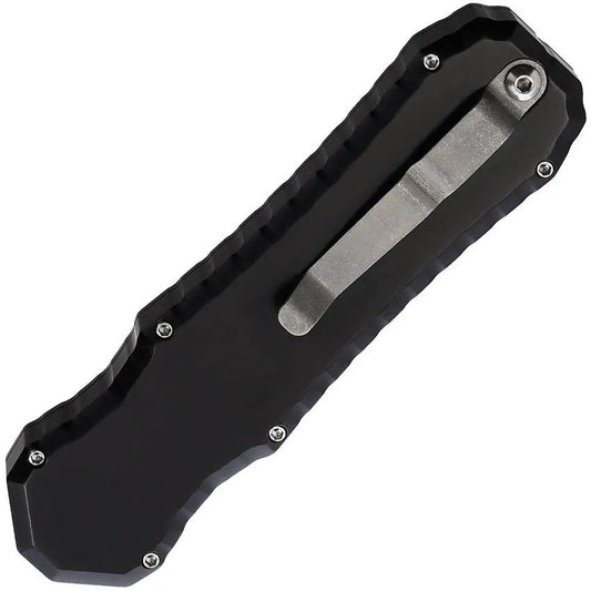 Piranha Knives Auto Excalibur Tactical OTF P-8BK - Automatic Opening Dagger, 3.25in 154CM Blade, Black Aluminum by Piranha Knives