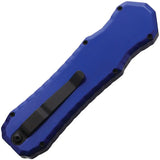 Piranha Knives Auto Excalibur Tactical OTF P-8BT - Automatic Opening Dagger With Blue Aluminum Handle by Piranha Knives