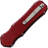 Piranha Knives Auto Excalibur OTF P-8R - Automatic Opening 3.25 Inch 154CM Blade Red Aluminum Handle by Piranha Knives