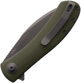 Trollsky Mandu Evo Linerlock - 3 Inch 14C28N Sandvik Stainless Drop Point Blade OD Green G10 Handle by Trollsky