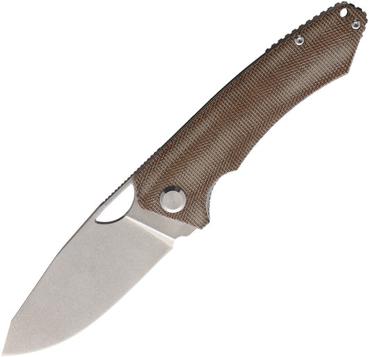 PMP Knives Spartan Linerlock Micarta PMP015 SPARTAN BROWN MICARTA N by PMP Knives
