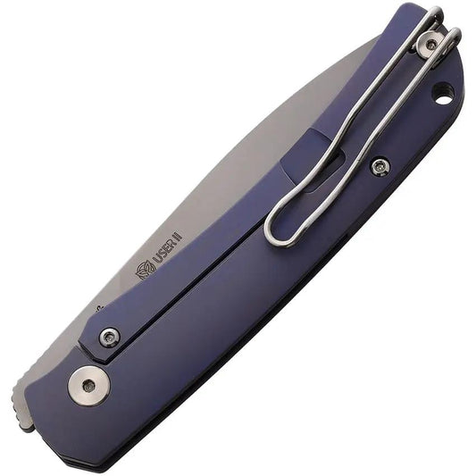 PMP Knives User II Framelock Purple - S90V Blade, Bead Blast Finish, Purple Anodized Titanium Handle by PMP Knives
