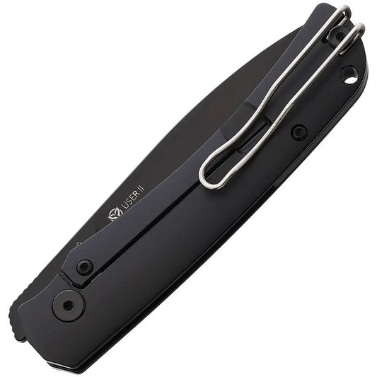 PMP Knives User II Framelock Black PMP049 - S90V Blade, Black Titanium Handle, Extended Tang by PMP Knives