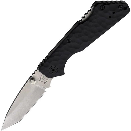 Polizeibedarf PM-5 Operator Lockback Knife - Stonewash Stainless Tanto Blade and Black G10 Handle by Polizeibedarf