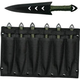 Perfect Point Throwing Knife Set RC-040-6 - Six Piece Full Tang Throwing Knives With Black Finish And Belt Sheath by Perfect Point