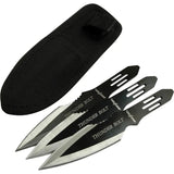 Perfect Point Throwing Knife Set RC-595-3CS - Three Knife Set With Two Tone Stainless Blades And Belt Sheath by Perfect Point