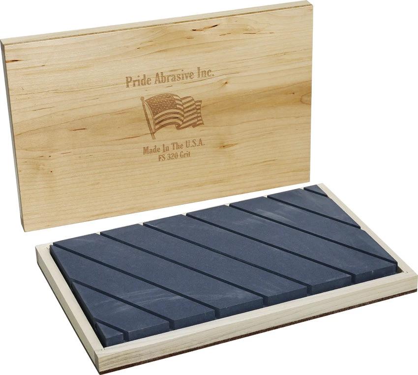 Pride Abrasive Large Flattening Stone 320grit LFS320 (WOOD BOX) by Pride Abrasive
