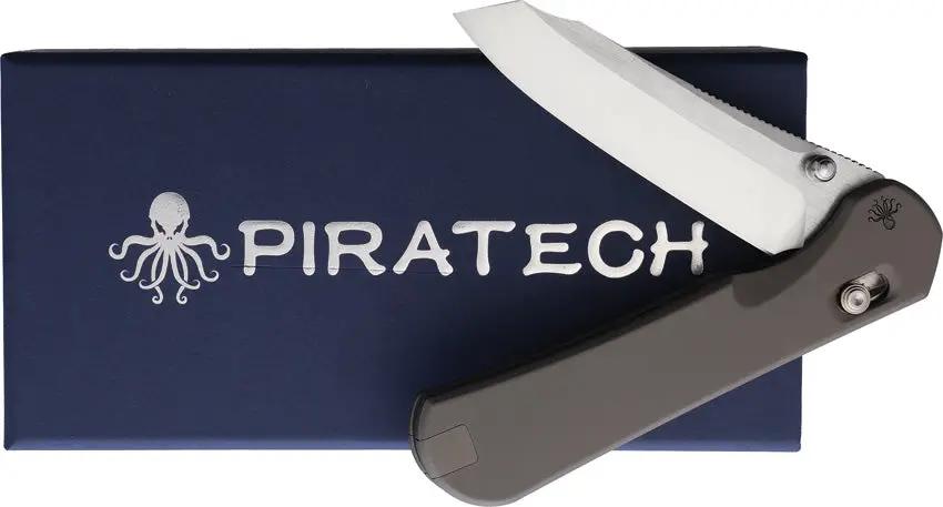Piratech Knives Kraken Crossbar Lock K01 - CPM S90V Blade, Titanium Handle, Pocket Clip by Piratech Knives