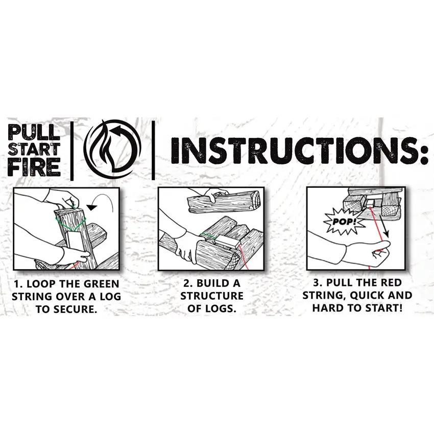 Pull Start Fire 77302 - Windproof No Matches Required Fire Starter Lights Wet Wood Anywhere by Pull Start Fire