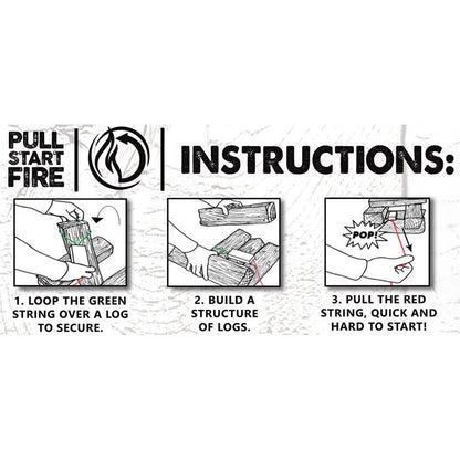 Pull Start Fire 77302 - Windproof No Matches Required Fire Starter Lights Wet Wood Anywhere by Pull Start Fire