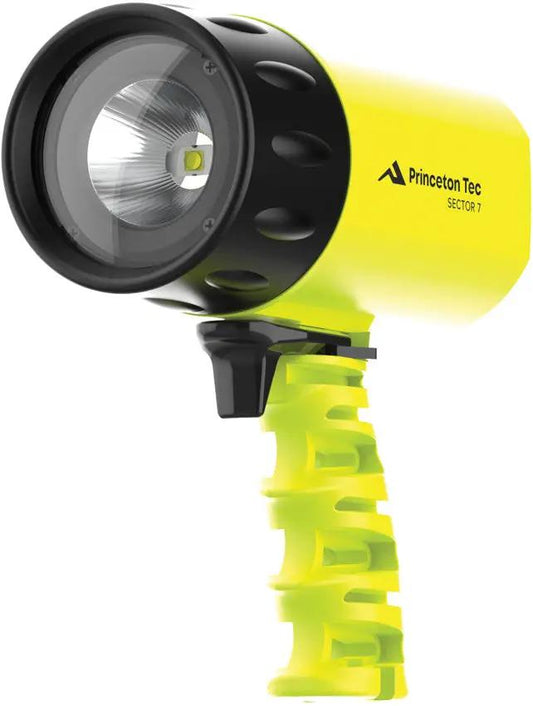 Princeton Tec Sector 7 Dive Light Neon Yellow - 1600 Lumen High Beam, 270m Range, Water Resistant by Princeton Tec
