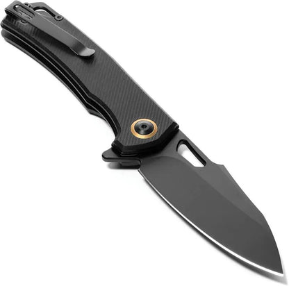 Patriot Tactical Shadowhawk Linerlock - Black Oxide Drop Point Blade With G10 Handle And Pocket Clip by Patriot Tactical